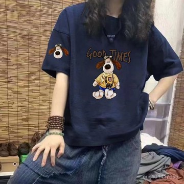 台灣出貨 100%純棉 短袖上衣 韓國上衣 卡通印花T恤 短袖T恤 女生上衣 大尺碼上衣 夏季上衣 寬鬆上衣 女上衣