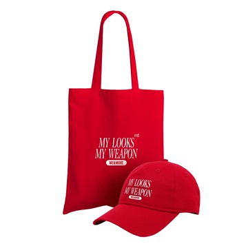 【m2美度】品牌標語手提袋/棒球帽(1入+1入/組)