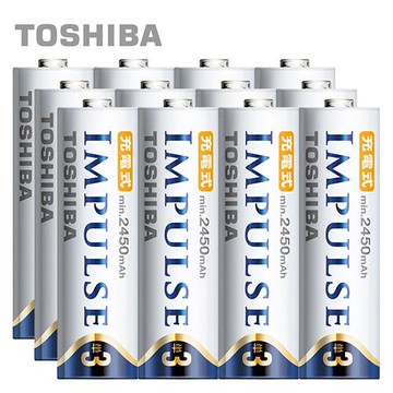 【日本製TOSHIBA】IMPULSE高容量低自放電電池(900mAh 4號12入)