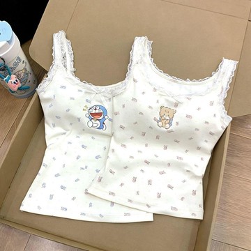 ✨臺灣出貨✨帶胸墊睡衣女款2026夏季無袖吊帶背心哆啦A夢家薄款夏天居服套裝