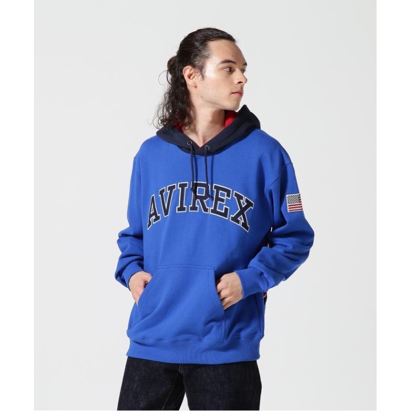 AVIREX/アヴィレックス）ARCH LOGO COLOR HOOD L/S PARKA/アーチ ロゴ