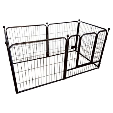 彬彬小舖 寵物圍欄 自由組裝 6片  M(每片70 x 80cm 門29 x 63cm)  黑色  1套