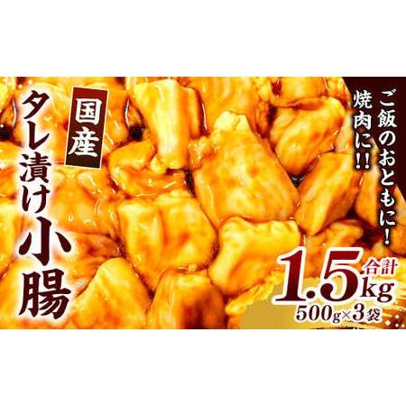 ふるさと納税 国産 タレ漬け 小腸 500g×3パック 計1.5kg ホルモン 小分け 焼肉 福岡県北九州市