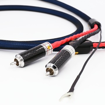 Viborg/維堡LC801黑膠信號線鍍銀線芯唱臂線連接碳纖維鍍銠RCA頭