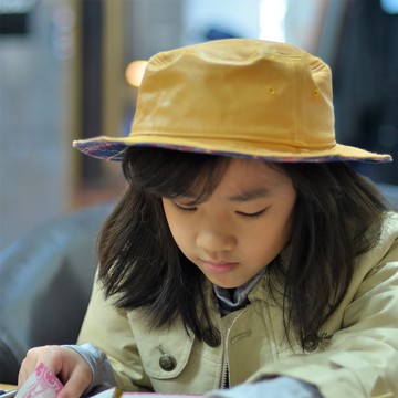 羊皮漁夫帽 天然皮革  真皮帽子 休閒遮陽帽 水桶帽 黃色/黑色