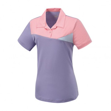 【【蘋果戶外】】零碼出清 山林 41P60 96 灰紫/粉 女 抗菌排汗立領上衣 排汗透氣短袖上衣 透氣超彈性涼爽吸濕快乾 春夏 Mountneer