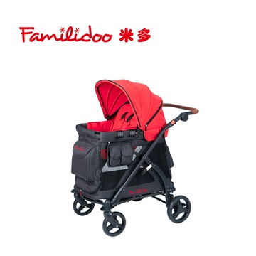 Familidoo 法米多 法國 - 奇樂單人座多功能寵物推車(全配)-紅