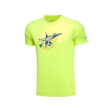 李寧羽毛球服 男款  羽毛球系列速干涼爽短袖文化紀念衫