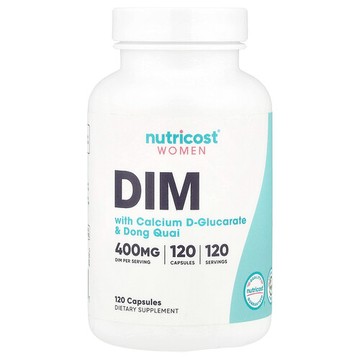 Nutricost, 女性，DIM 和 D-葡萄糖二酸鈣及文無，120 粒膠囊