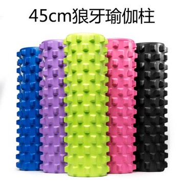 批發環保EVA狼牙瑜伽柱45CM空心瑜伽柱狼牙棒按摩滾筒瑜伽棒拉伸