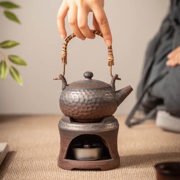 茶壺家用泡茶壺粗陶室內煮茶器泡茶壺功夫茶具燭臺溫茶器茶爐套裝
