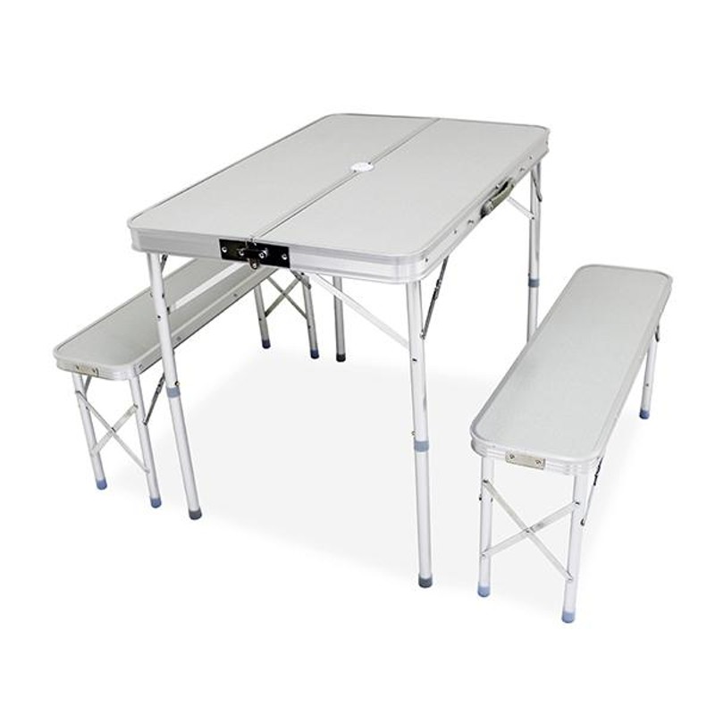 武田コーポレーション アルミテーブルセット4.L [机 ベンチ イス