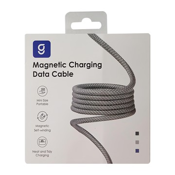 Magtame O-Magcable 2in1 USB-C-C + A 磁性快收納傳輸線 圓線款  1m  1條  Silver Black
