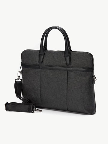 Two-Tone Briefcase Bag _ Black
