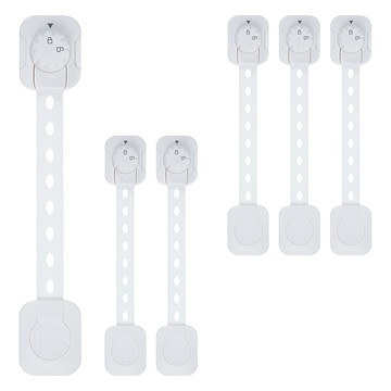 BUSYANGEL 扣帶型抽屜櫥櫃兒童安全鎖 白色  6個