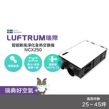 LUFTRUM瑞際 智能新風淨化全熱交換機 防疫 除菌 除甲醛 PM2.5 空氣凈化器