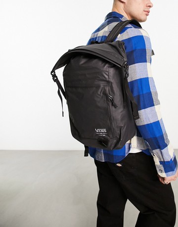 Vans roll top backpack in black