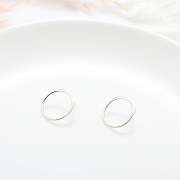 【Angel & Me】極簡 幾何 大 圓圈 光圈 一對 s925 純銀 耳環 耳夾 情人節 禮物