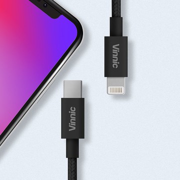 Vinnic MFi 蘋果官方認證 USB-C to Lightning 傳輸充電線