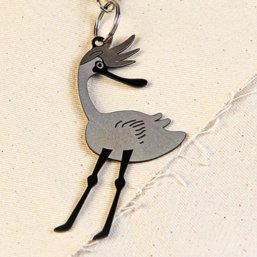 【航太邊角料再造】黑琵鑰匙圈-狂野風