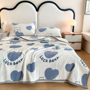 A類高克重雙面牛奶絨毛毯絨毯卡通風多功能毯跨境外貿亞馬遜批發4