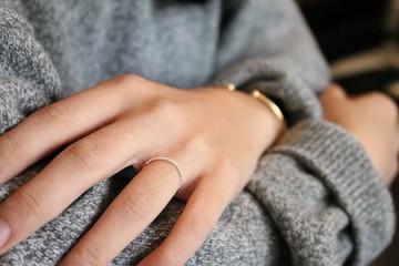 戒指 純銀 黃銅 - 麻花捲 -