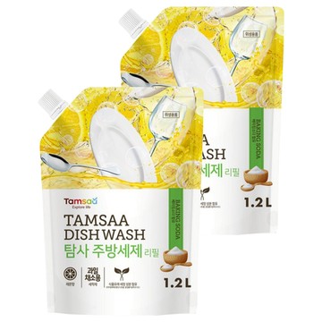 Tamsaa 小蘇打蔬果碗盤清潔液補充包  1.2L  2包
