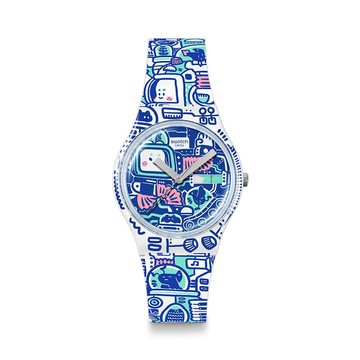 Swatch B-BOT 經典手錶/男錶/女錶/瑞士製造 SO28Z702 (34mm)【官方旗艦店】