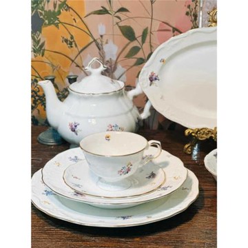 《格蕾希》 出口英國 手重磅工描金骨瓷 咖啡杯下午茶杯 湯盤