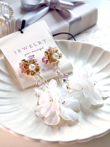 婚嫁首飾/珍珠耳環/ 結婚耳環/派對耳環/戶外婚禮/新娘耳環