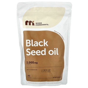 Micro Ingredients, Black Seed Oil with Vitamin D3, 240 Softgels
