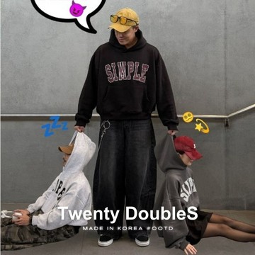 【20ss_select】韓國 SIMPLE短寬內刷毛帽T 男生帽T 女生帽T 情侶衣 情侶帽T 長袖 刷毛帽T 長T