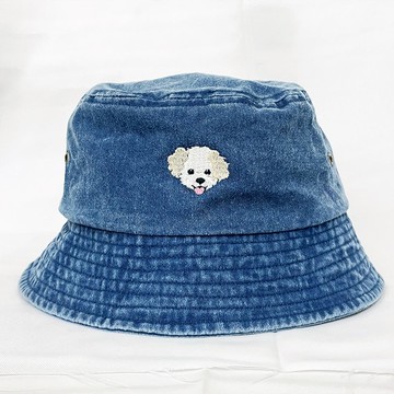 【聖誕禮盒】客製寵物Q版頭像刺繡|復古水洗漁夫帽_2入禮盒組