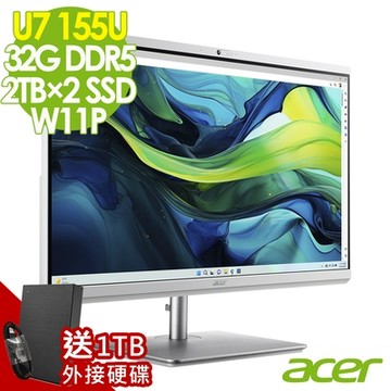 Acer 宏碁 Aspire C27-195ES 液晶電腦 (Ultra7 155U/32G/2TB SSD+2TB SSD/W11P)