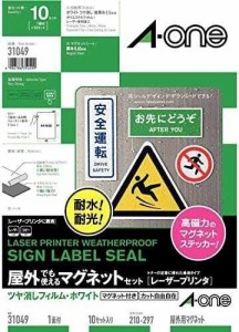 エーワン 屋外でも使える マグネットタイプ A4 10セット 31049