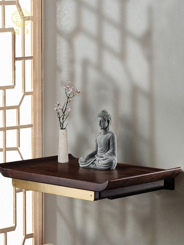 喜月紅木實木小型高檔佛龕墻壁掛式佛柜神龕觀音菩薩佛祖供桌供台 雙11全館免運