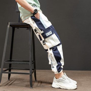 春秋季工裝褲男潮牌寬松束腳褲男士休閑褲子男韓版潮流百搭運動褲