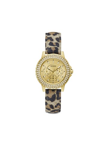 GUESS USA - Leopard quartz 36mm - women - Silicone/stainless steel - One Size - Gold