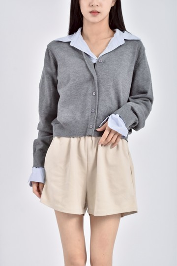 加購優惠(L) before sunset排扣灰色長袖上衣