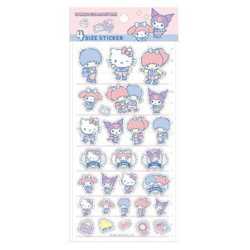 三麗鷗透明裝飾貼/VPCO-T11G/女童學院風/9.5x20.5cm