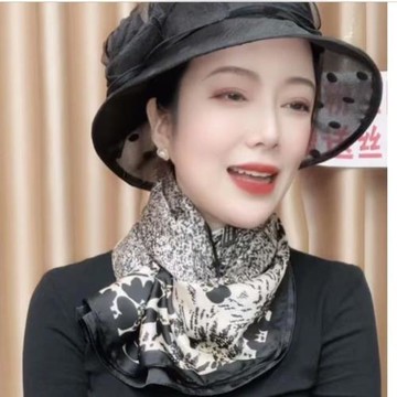 天絲麗景段春秋款洋氣時尚媽媽紗巾女薄款冬季韓版百搭保暖圍巾潮