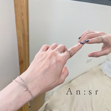 An:sr—『925純銀 ins不對稱珠珠手鍊』純銀 不怕水 抗過敏 氣質 珠珠 鍊條 手鍊C0010