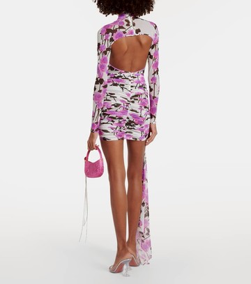 David Koma Floral ruched minidress