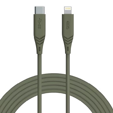 886 極野家 極Sense USB-C to Lightning充電線 1.8M 支援PD快速充電 傳輸速度480Mbps  軍綠  1個