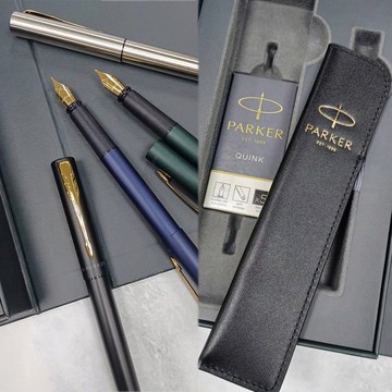 PARKER 派克新威雅XL 鋼筆+卡水+真皮筆套 禮盒組
