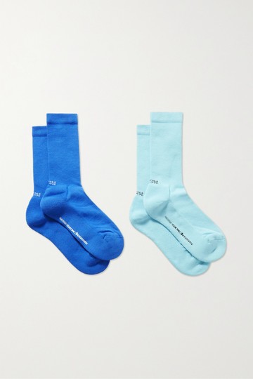 SOCKSSS - Set Of Two Stretch Organic Cotton-blend Socks - Blue - S/M