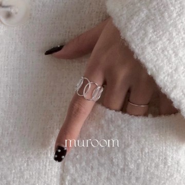 鏤空鈦鋼戒指【高保色戒指】muroom 高級感寬戒 開口戒指[A95]