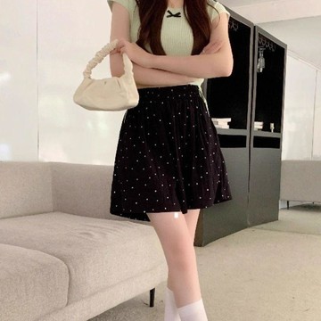 ✨限時下殺✨  夏季 波點短褲休閒新款高腰薄款寬鬆五分褲百搭褲子百搭闊休閒褲