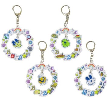 小禮堂 塔麻可吉 壓克力造型鑰匙圈 (花圈款) 麻美吉 咪咪吉 花花吉