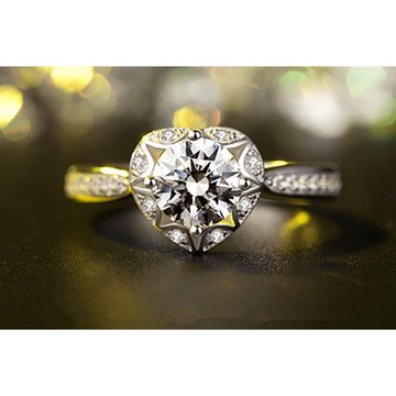 隔日到貨 韓版 50分 0.5克拉 摩星鑚 莫桑鑽 愛心 八心八箭 戒指 可調式戒圍 不退色A69